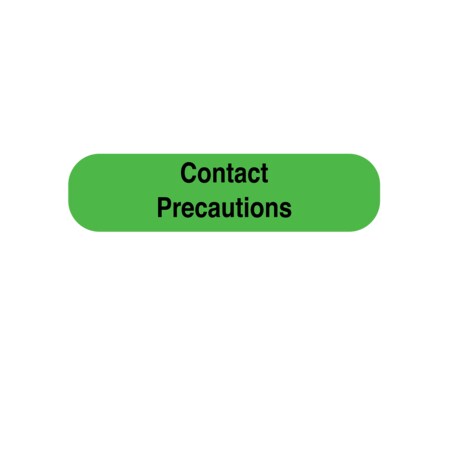 Nevs Precaution Labels -Contact Precaution 5/16" x 1-1/4" Flr Green w/Black N-15901